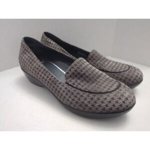 Dansko Debra Womens Loafers Size US 8.5 EU 39 Leather Slip On Gray Houndstooth